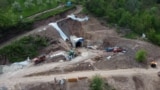 Construction field for small hidro plant on the river Bistrica near Foca, Bosnia and Herzegovina, April 2023.