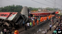 Trenë të përplasur mes vete në Indi, 3 qershor 2023.