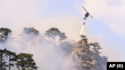 Helikopter gasi požar na Tjentištu, Nacionalni park Sutjeska, BiH, 13.8.2024 (Ilustracija)