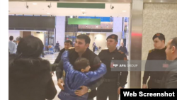Azerbaijan - Azerbaijani fitness coach Kamil Zeinali wanted by Armenia is greeted at Baku airport, February 22, 2024.,