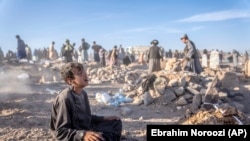 خانه های که در اثر زلزله های ماه اکتبر سال ۲۰۲۳ در ولایت هرات ویران شده اند. 