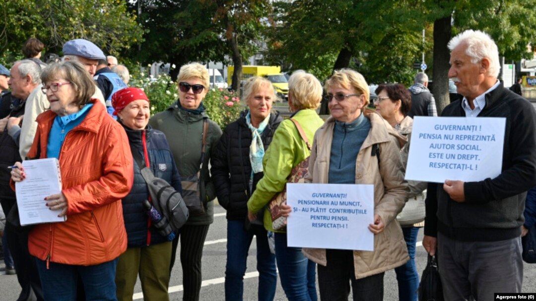 Imagine de arhivă de la un protest al pensionarilor.