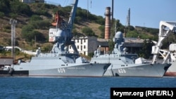 Корабель «Буян-М» Чорноморського флоту РФ в бухті Севастополя, 2021 рік