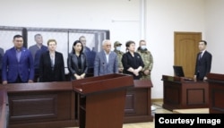 Карим Масимов и его заместители на заседании суда в Астане