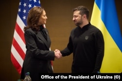 Саміт миру. Віцепрезидентка США Камала Гарріс і президент України Володимир Зеленський. Бюргеншток, 15 червня 2024 року