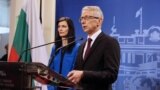 Under a new coalition deal in Bulgaria, Maryia Gabriel (left) from the center-right GERB party and Nikolay Denkov from the centrist, anti-corruption We Continue The Change party will rotate as the head of the government every nine months.