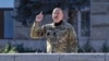 Azerbaijani President Ilham Aliyev presides over a military parade in Stepanakert (Xankendi), the capital of Nagorno-Karabakh, on Nov. 8, 2023. The parade took place after Azerbaijani armed forces gained full control of the region following a brief offensive in September 2023.