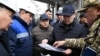 Kyrgyz President Sadyr Japarov (second right) visited the plant after the explosion on February 2. 