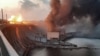 Пожар на ДнепроГЭС после российского обстрела 22 марта 2024 года