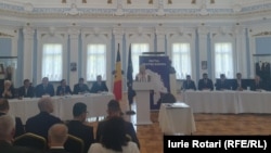 Fotografie realizată la ceremonia semnării „Pactului pentru Europa”, la Muzeul Național de Istorie din Chișinău, 26 martie 2024 