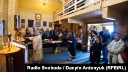 Під час церемонії прощання з колишнім політв’язнем і дисидентом Василем Овсієнком. Київ, 21 липня 2023 року 