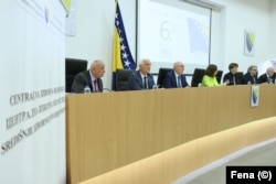 Konferencija za novinare Centralne izborne komisije Bosne i Hercegovine povodom lokalnih izbora, u Sarajevu, 8. maja 2024.