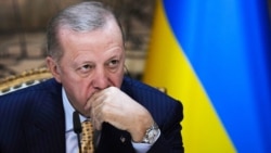Президент Турции Реджеп Тайип Эрдоган на совместной пресс-конференции с президентом Украины Зеленским 8 марта 2024 года.
