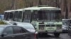 Armenia - Busloads of police are seen in the center of Yerevan, December 5, 2019.