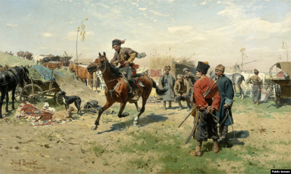 Картина польського художника Йозефа Брандта «Запорожці»
