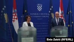 Kosovska ministrica vanjskih poslova i dijaspore Donika Gërvalla-Schwarz i hrvatski ministar vanjskih i europskih poslova Gordan Grlić Radman