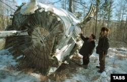 Место падения хвостовой части фюзеляжа самолета ТУ-104, 1973 год