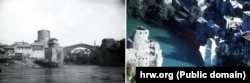 Мост в Мостаре до войны и после