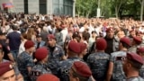 Armenia - Police scuffled with protesters and detained dozens in Yerevan during antigovernment demonstrations on May 31. screen grab