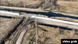 Частина українсько-білоруського кордону на Волині. Вигляд з дрону