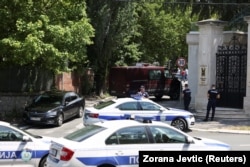 Policijske snage na terenu oko Ambasade Izraela u Beogradu, 29. juna