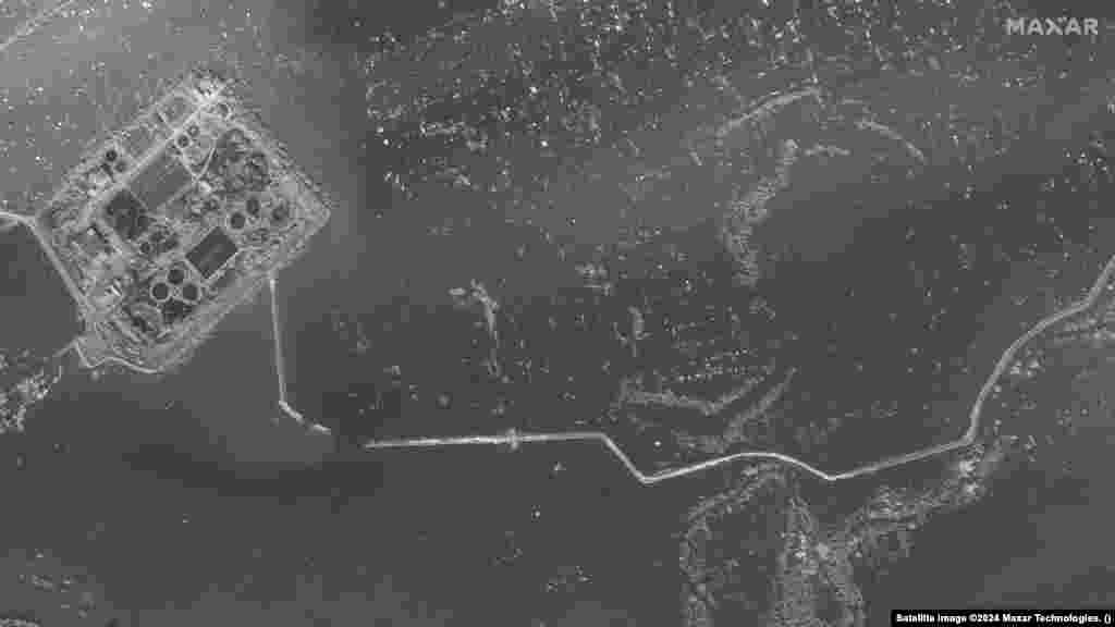 Before-and-after views of additional breached levees around the city Russia's Emergencies Ministry said water levels had declined in a number of areas but that water levels remain dangerous in the Ural River outside Orsk, Orenburg, and Ilek.