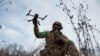 UKRAINE-CRISIS/CHASIV-YAR--A Ukrainian serviceman practices to use a drone