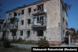 Stambena zgrada uništena u ruskom napadu u Orihovu, regija Zaporožje, Ukrajina, 13. septembra 2023.