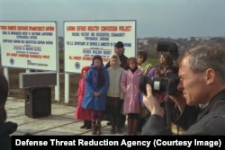 Residents of Pervomaysk, a town south of Kyiv, during the conversion of an ICBM site into a "factory and residential community."