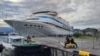 Круизный лайнер Astoria Grande в Батумском морском порту, раннее утро 31 июля 2023 года