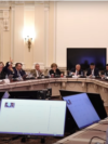 Comisiile juridică, de apărare şi de muncă din Senat în timpul dezbaterilor cu privire la amendamentele depuse de PSD, PNL și UDMR la proiectul de lege al Guvernului privind pensiile speciale.