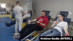 Akcija darivanja krvi podovom Svjetskog dana dobrovoljnih davalaca krvi, Sarajevo, 14. jun 2024. 