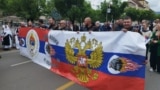 Night wolves at the commemoration of the Immortal Regiment march in Banja Luka, Bosnia and Hercegovina