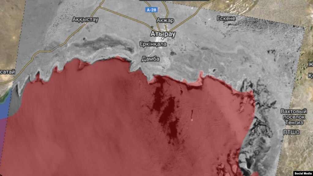 تصاویر آرشیوی ماهواره‌ای از نشت نفت در دریای خزر