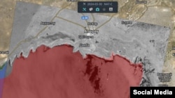 Спутниковый снимок, показывающий акваторию севера Каспийского моря