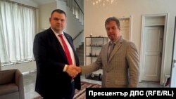 Съпредседателят на ДПС Делян Пеевски с посланика на Белгия в България 