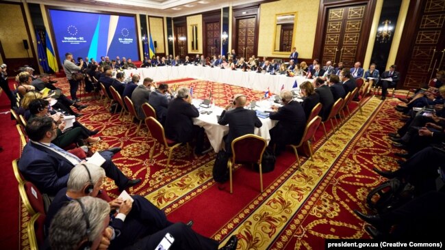 L'incontro dei ministri degli Esteri dei paesi dell'Unione Europea con la partecipazione del presidente dell'Ucraina, Volodymyr Zelenskyj, Kiev, 2 ottobre 2023.