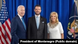 Predsjednik SAD Džo Bajden, predsjednik Crne Gore Jakov Milatović i supruga predsjednika SAD Džil Bajden