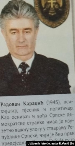 Në librin e historisë shkruhet se Radovan Karaxhiq është personi përgjegjës për krijimin e Republikës Sërpska.