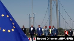 Iulie 2023, ceremonia de inaugurare a Podului de la Brăia