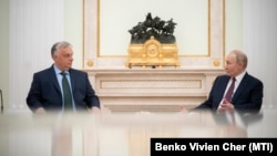 Viktor Orban și Vladimir Putin, în timpul întâlnirii de vineri, 5 iulie. 