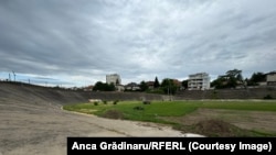 Velodromul de la Stadionul Dinamo, imagine din 2024, înainte ca întregul complex să fie demolat.