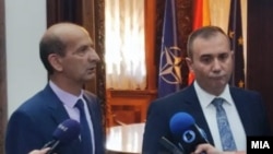 Исамедин Лимани и Александар Камбовски денеска дадоа свечени изјави пред претседателот на Собранието Африм Гаши, 19 јуни 2024 г.