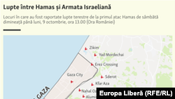 Hartă | Unde au avut loc ciocniri între Hamas și armata israeliană