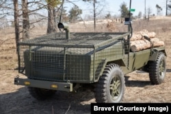 A load-carrying UGV during testing by Ukraine's Brave1 organization