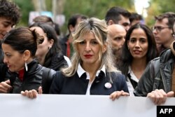 Maršu u Madridu odazvala se i potpredsjednica vlade Španije, ministrica za rad i socijalnu ekonomiju Yolanda Diaz, 29. oktobra