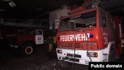 The aftermath of a strike on a fire station in Izyum on October 27. 