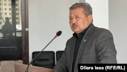 Мухтар Есжанов выступает в суде. Город Туркестан, 14 мая 2024 года