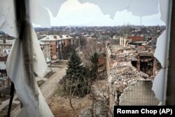 Orașul Bahmut, locul celor mai grele bătălii ale forțelor ucrainene cu trupele rusești, regiunea Donețk, Ucraina, 15 martie 2023.