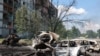 Фота зь месца выбуху ў Першамайскім Харкаўскай вобласьці, 4 ліпеня 2023 году